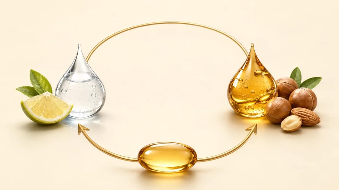 El ALA trabaja en agua y en grasa; la vitamina C y la E, solo en una